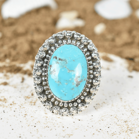 Turquoise Statement Ring in 925 Sterling Silver
