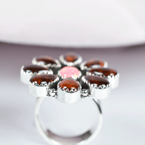 Amber Ring in 925 Sterling Silver