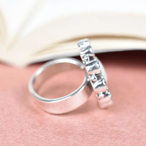Rainbow Moonstone and CZ 925 Sterling Silver Rings for Women