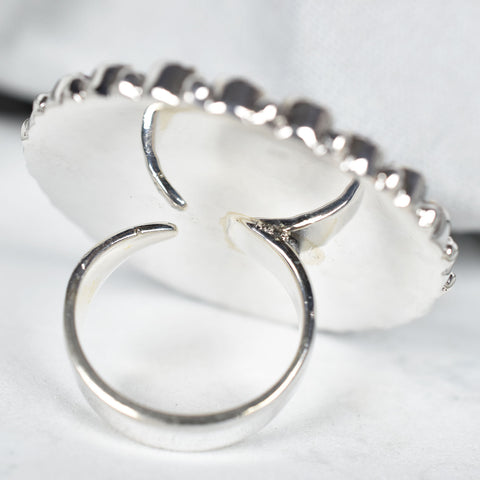Handmade Aurora Opal & Pearl 925 Sterling Silver Ring