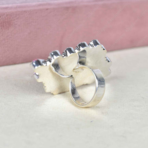  Mother of Pearl & Sparkling Opal Rings for Women | 925 Silver Ring 