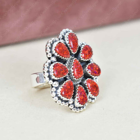 Natural Ruby Opal Ring | 925 Sterling Silver