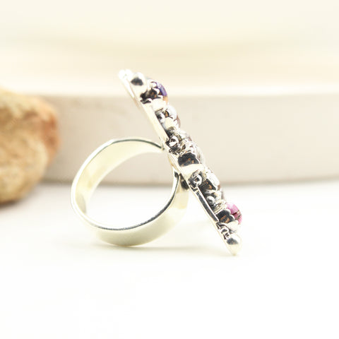 Dahlia Turquoise & Wild Horse Sterling Silver Ring | 925 Jewelry