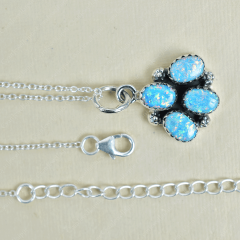 Handmade Sparkling Opal 925 Sterling Silver Pendant