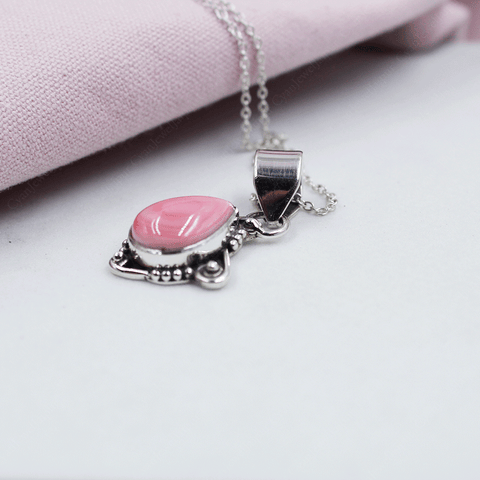Handmade Pink Conch 925 Sterling Silver Pendant