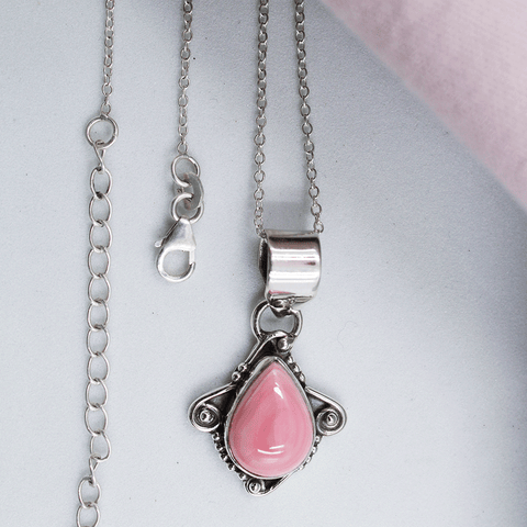 Handmade Pink Conch 925 Sterling Silver Pendant