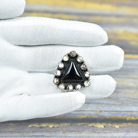 Black Onyx & Wild Horse  Ring