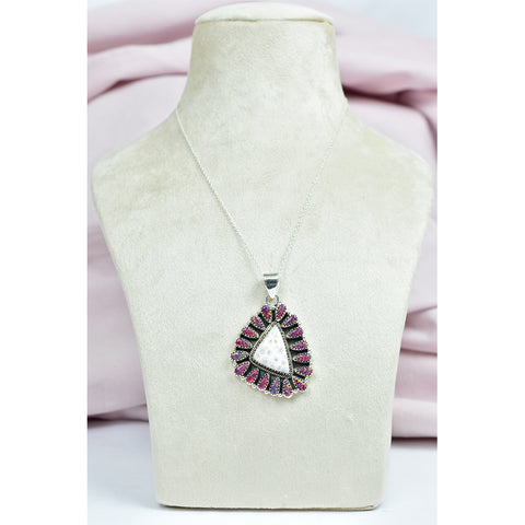 Pink Larimar & Aurora Opal Pendant | 925 Sterling Silver