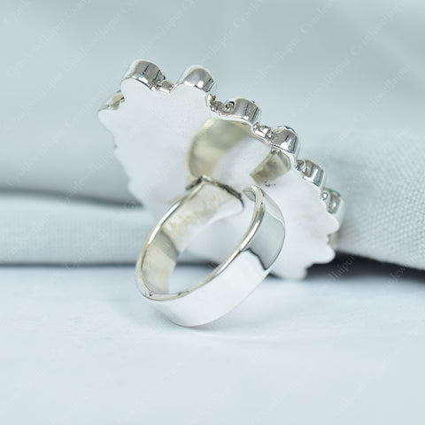 White Buffalo & Aurora Opal Ring | 925 Sterling Silver