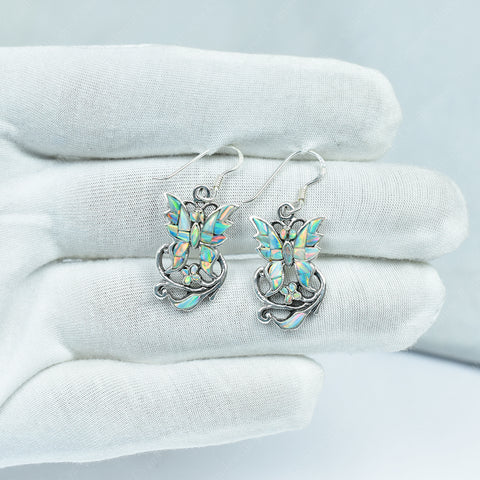 Handmade Aurora Opal 925 Sterling Silver Earring