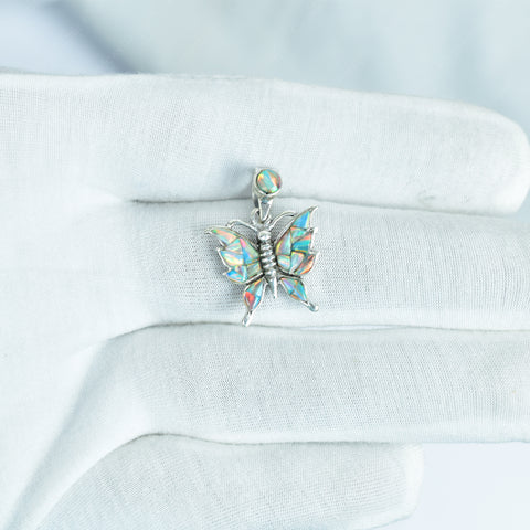 Aurora Opal Pendant in 925 Sterling Silver