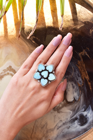 Handmade Aurora Opal 925 Sterling Silver Ring