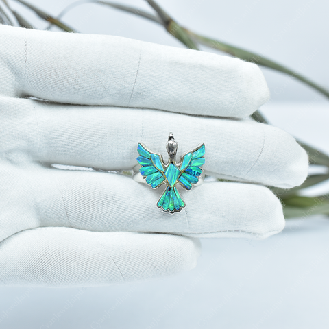 Handmade Aurora Opal 925 Sterling Silver Ring
