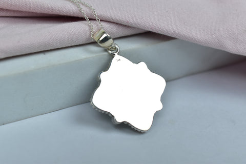 Handmade Turquoise & Aurora Opal Pendant in 925 Sterling Silver
