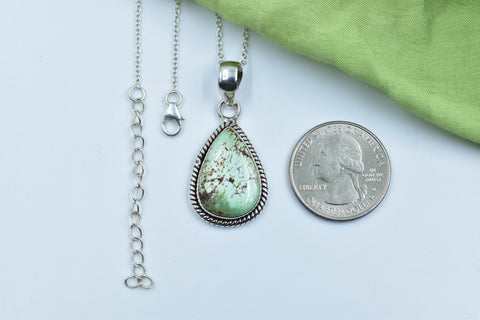 Handmade Mantis Variscite Turquoise Pendant in 925 Sterling Silver