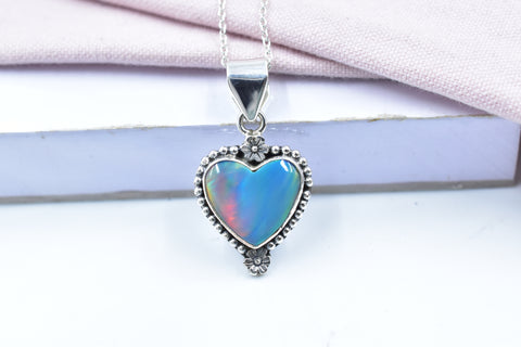 Handmade Aurora Opal 925 Sterling Silver Pendant