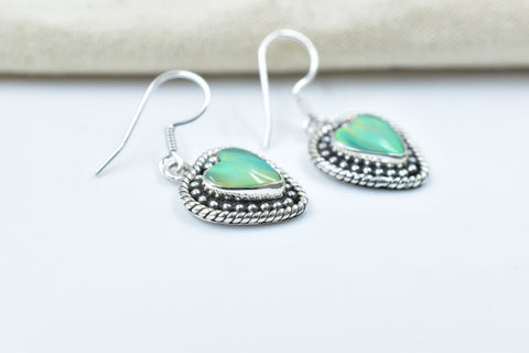 Handmade Aurora Opal 925 Sterling Silver Earring