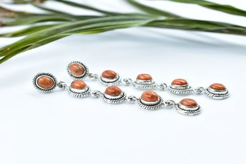 Handmade Sponge Coral 925 Sterling Silver Studs Earring