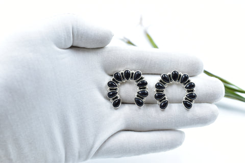 Handmade Black Onyx 925 Sterling Silver Studs Earring