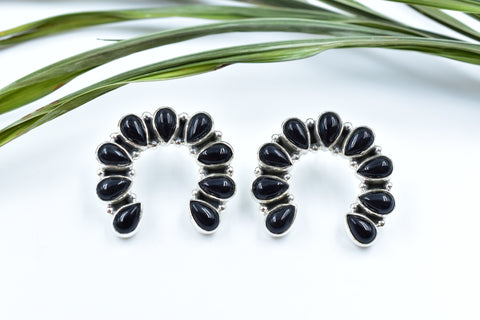 Handmade Black Onyx 925 Sterling Silver Studs Earring