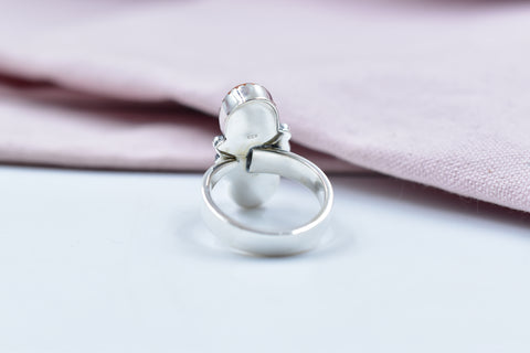 Handmade Spongy Coral 925 Sterling Silver Ring