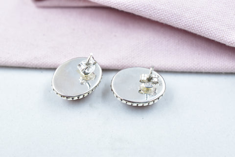 Handmade Spongy Coral 925 Sterling Silver Studs Earring