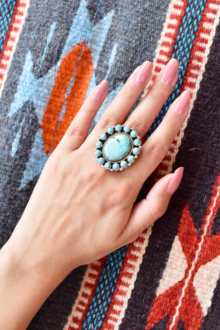 Handmade Mojave Turquoise 925 Sterling Silver Ring