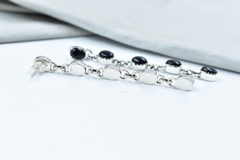Handmade Black Onyx 925 Sterling Silver Studs Earring