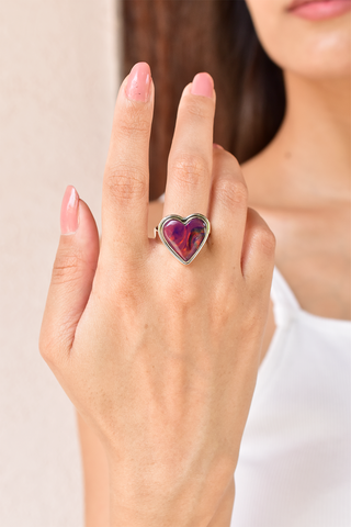 Handmade Aurora Opal 925 Sterling Silver Ring