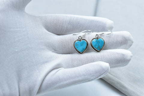 Handmade Blue Ridge Turquoise 925 Sterling Silver Earring