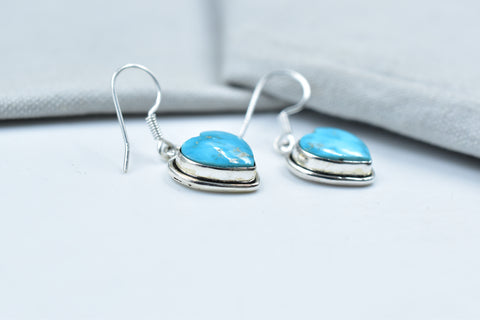 Handmade Blue Ridge Turquoise 925 Sterling Silver Earring