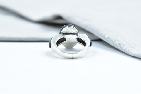 Handmade Aurora Opal Ring in 925 Sterling Silver Size 8