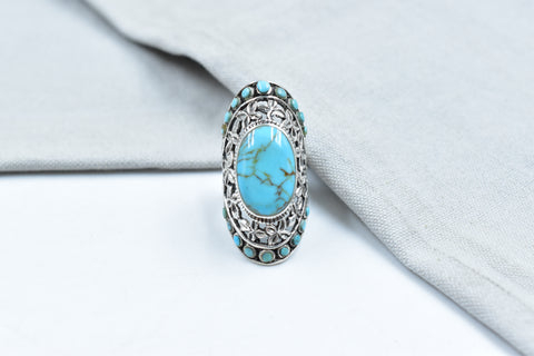 Handmade Natural Turquoise & Sterling Silver Ring