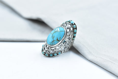 Handmade Natural Turquoise & Sterling Silver Ring