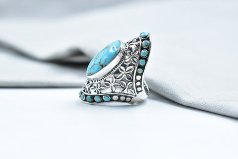 Handmade Natural Turquoise & Sterling Silver Ring