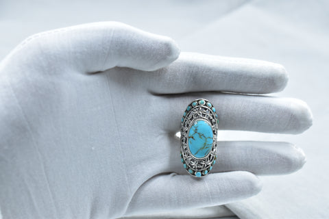 Handmade Natural Turquoise & Sterling Silver Ring