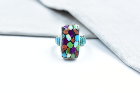 Handmade Multi Stone  & Sterling Silver Ring