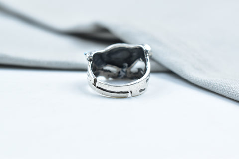 Handmade Aurora Opal Ring in 925 Sterling Silver