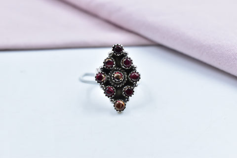 Handmade Rose Dahlia & Sterling Silver Ring Adjustable Ring for Women