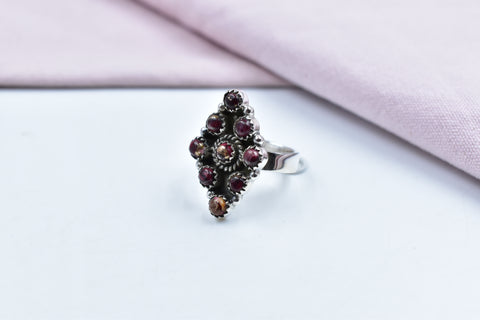 Handmade Rose Dahlia & Sterling Silver Ring Adjustable Ring for Women