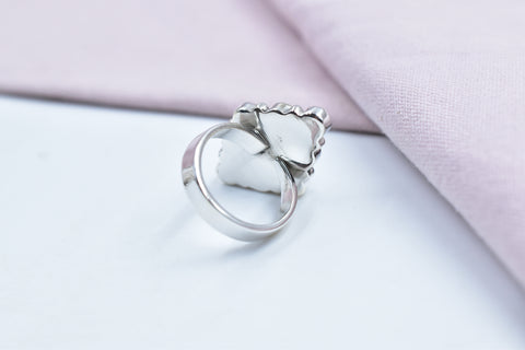 Handmade Rose Dahlia & Sterling Silver Ring Adjustable Ring for Women