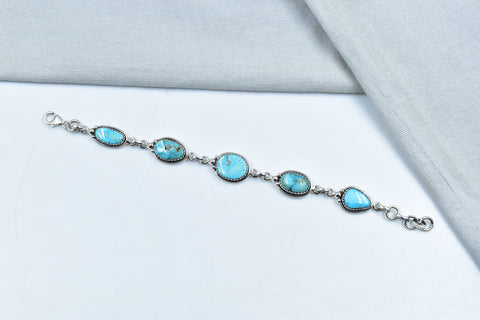 Handmade Blue Ridge Turquoise Sterling Silver Bracelet