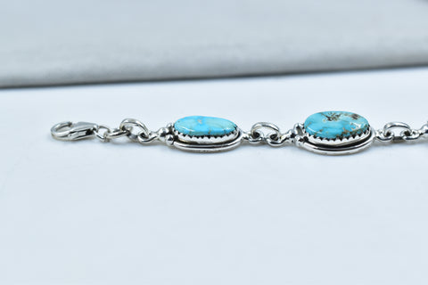Handmade Blue Ridge Turquoise Sterling Silver Bracelet