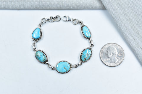 Handmade Blue Ridge Turquoise Sterling Silver Bracelet