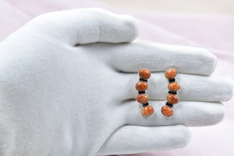 Handmade Spongy Coral 925 Sterling Silver Post Stud Earrings for Women