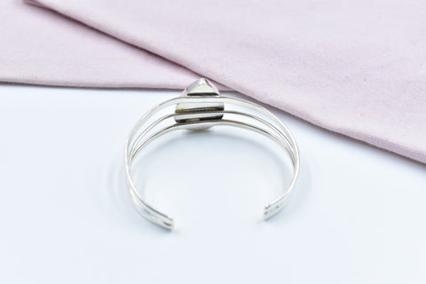 Handmade Pink Conch 925 Sterling Silver Bangle