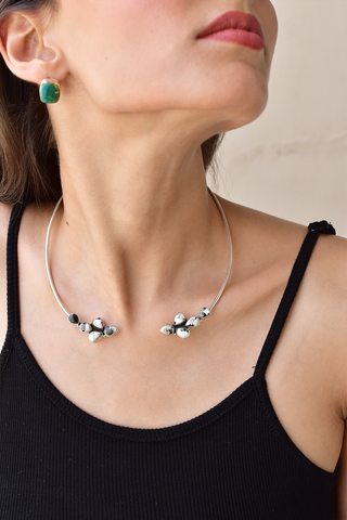 Handmade White Buffalo 925 Sterling Silver Necklace