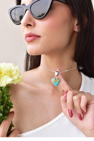 Handmade Kingman Turquoise 925 Sterling Silver Pendant