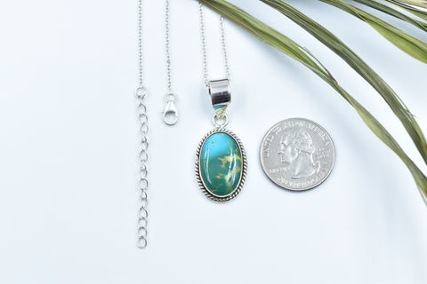 Handmade +AAA Hardy Pit Kingman Turquoise 925 Sterling Silver Pendant