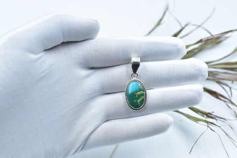 Handmade +AAA Hardy Pit Kingman Turquoise 925 Sterling Silver Pendant